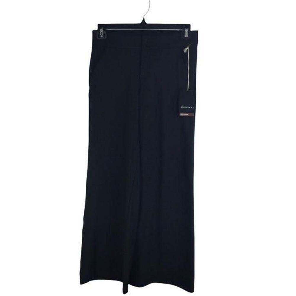 ExOfficio Womens Wide Leg Pants Aysha Black Heather Trouser Knit Pant Size 4 NWT